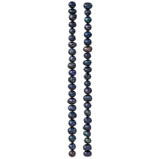 Black Freshwater Pearl Potato Beads, 9mm by Bead Landing™